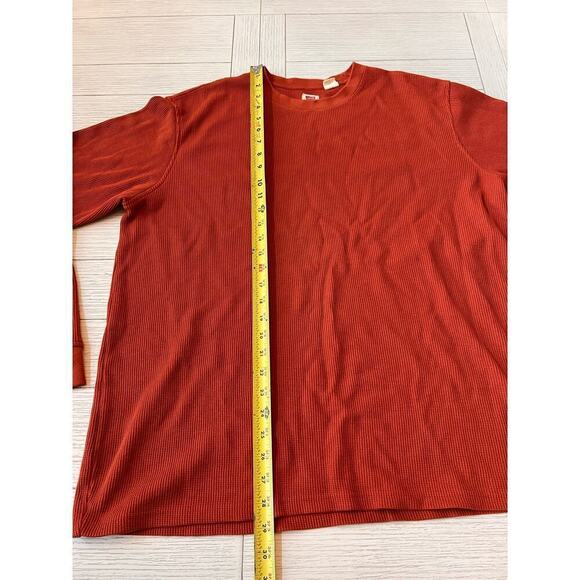 Levi’s men’s long sleeve cotton poly blend waffle knit tee. Pumpkin color. Sz XL - Picture 2 of 8